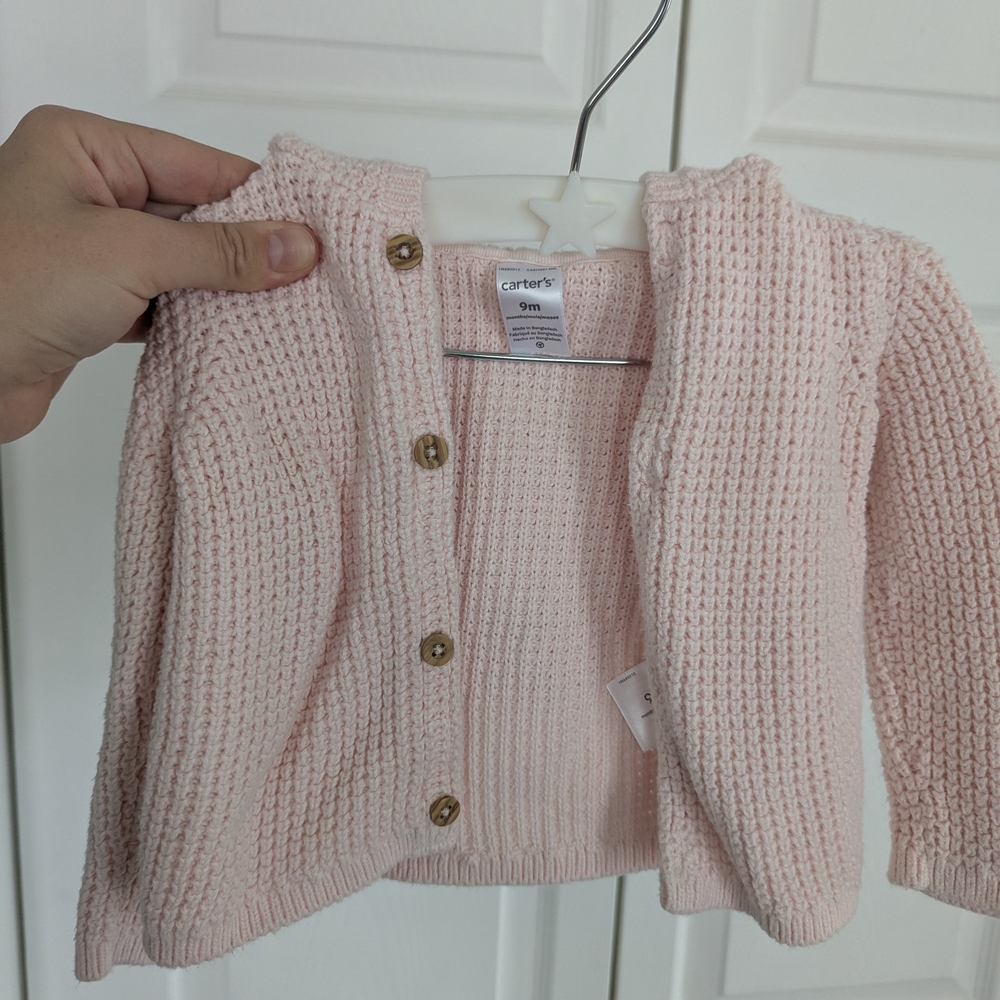Carter's Light Pink Knit Baby Sweater